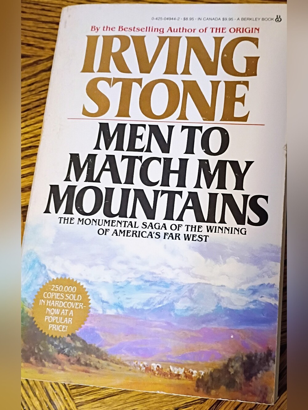Irving Stone "Men to Match My Mountains" Paperback Book Pre-owned Good Condition